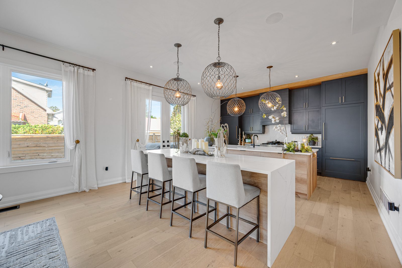 Kitchen with two islands